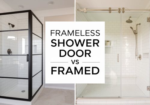 comparison image of framed vs frameless shower door